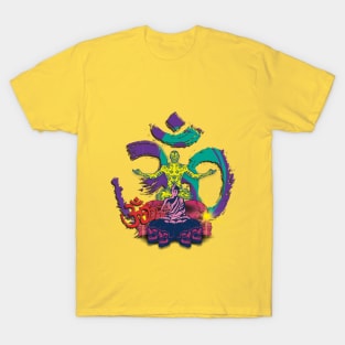 Psychedelic Buda Art Skull T-Shirt